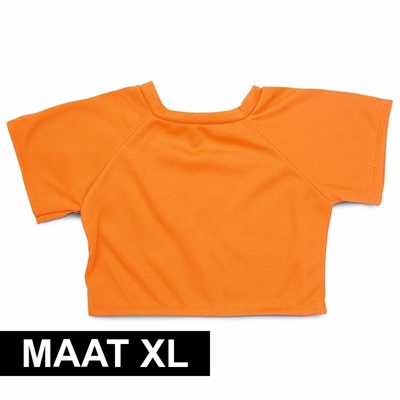 Oranje shirt xl voor clothies knuffeldier 22 x 20 cm