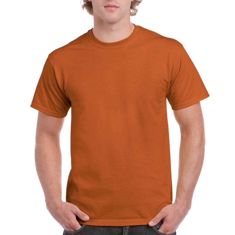 Voordelig donker oranje t shirt voor volwassenen