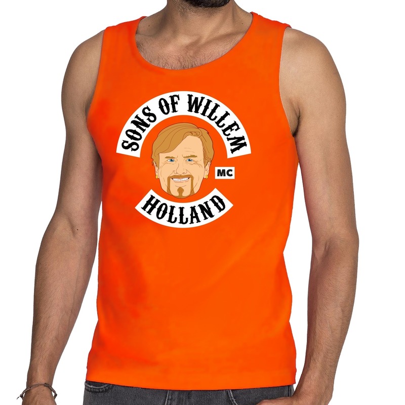 Sons of willem tanktop / mouwloos shirt oranje heren